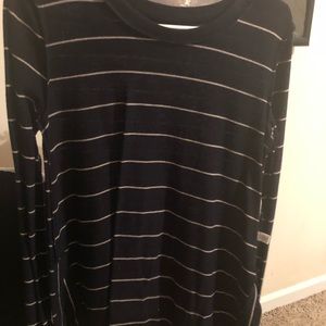 Navy & White striped long sleeve top Ann Taylor
